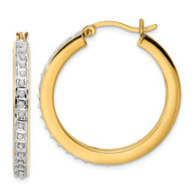 Load image into Gallery viewer, Sterling Silver Gold-plated Diamond Mystique Hoop Earrings
