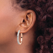 Load image into Gallery viewer, Sterling Silver Rose Gold-Plated Diamond Mystique Hoop Earrings
