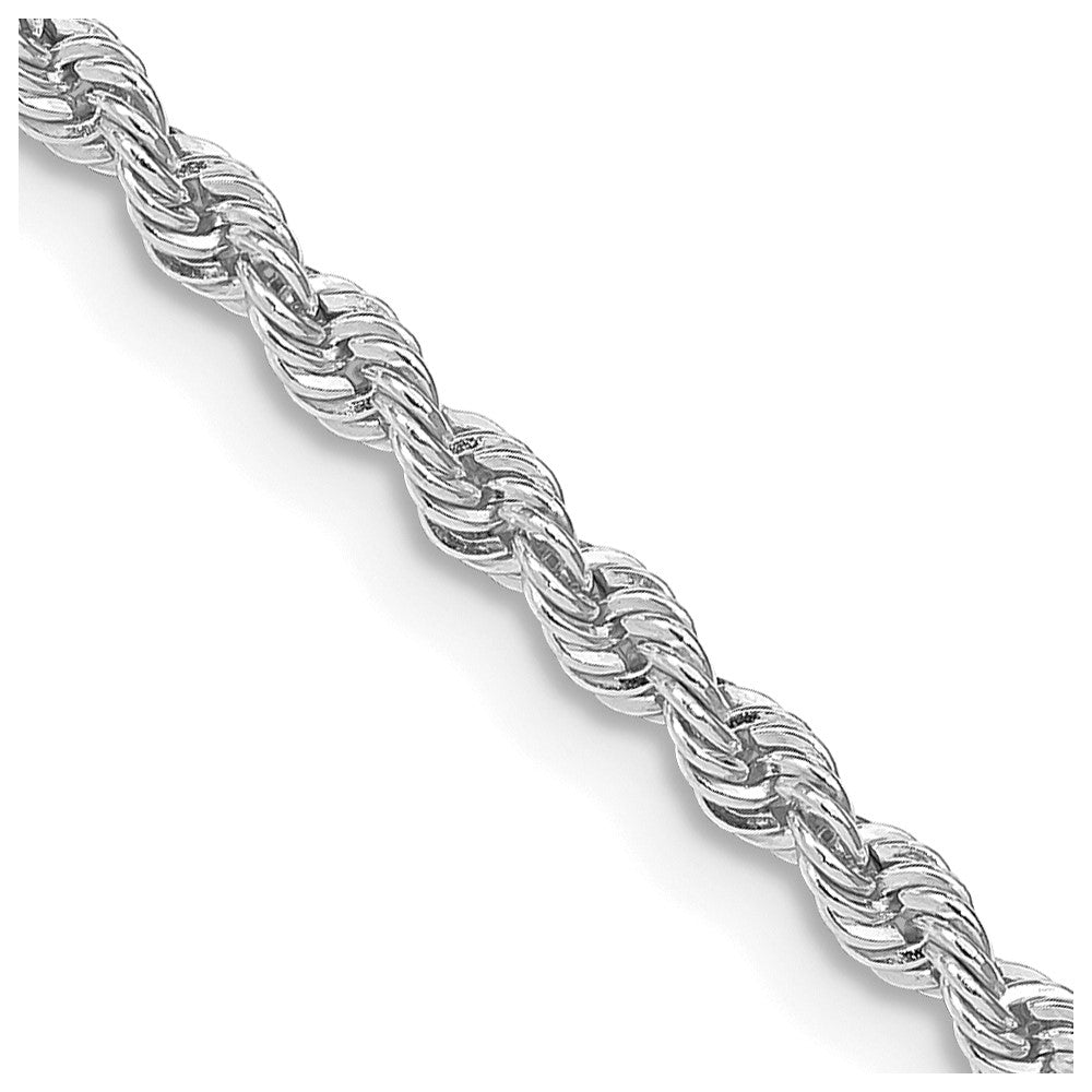 Sterling Silver Rhodium-plated 2.5mm Solid Rope Chain