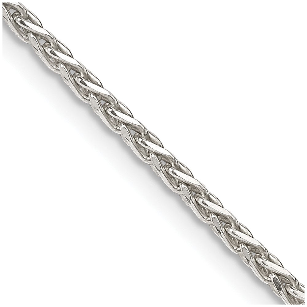 Sterling Silver 2mm Diamond-cut Spiga Chain w/2in ext.