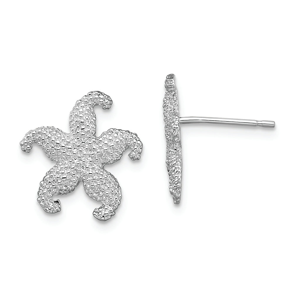 Sterling Silver Polished Starfish Post Earrings