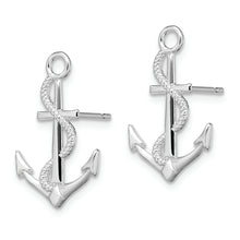 Load image into Gallery viewer, Sterling Silver Polished Anchor w/Rope Post Earrings
