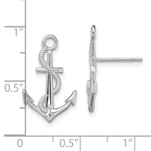 Load image into Gallery viewer, Sterling Silver Polished Anchor w/Rope Post Earrings
