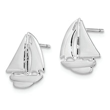 Load image into Gallery viewer, Sterling Silver Polished Small Sailboat Post Earrings
