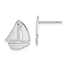 Load image into Gallery viewer, Sterling Silver Polished Small Sailboat Post Earrings
