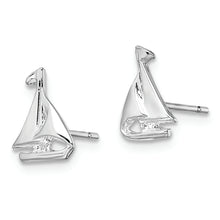 Load image into Gallery viewer, Sterling Silver Polished Mini Sailboat Post Earrings
