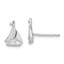 Load image into Gallery viewer, Sterling Silver Polished Mini Sailboat Post Earrings
