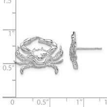 Load image into Gallery viewer, Sterling Silver Polished Blue Crab Post Earrings
