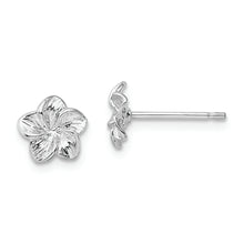 Load image into Gallery viewer, Sterling Silver Polished Plumeria Flower Post Earrings
