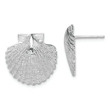 Load image into Gallery viewer, Sterling Silver Polished Large Scallop Shell Post Earrings
