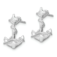 Load image into Gallery viewer, Sterling Silver Polished Anchor w/Rope Post Earrings
