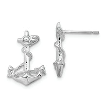 Load image into Gallery viewer, Sterling Silver Polished Anchor w/Rope Post Earrings
