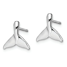Load image into Gallery viewer, Sterling Silver Polished Mini Whale Tail Post Earrings
