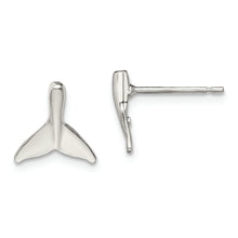 Load image into Gallery viewer, Sterling Silver Polished Mini Whale Tail Post Earrings
