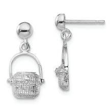 Load image into Gallery viewer, Sterling Silver Polished Nantucket Basket Post Earrings
