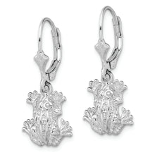 Load image into Gallery viewer, Sterling Silver Polished Frog Leverback Earrings
