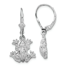 Load image into Gallery viewer, Sterling Silver Polished Frog Leverback Earrings
