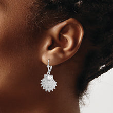 Load image into Gallery viewer, Sterling Silver Polished Lions Paw Shell Leverback Earrings
