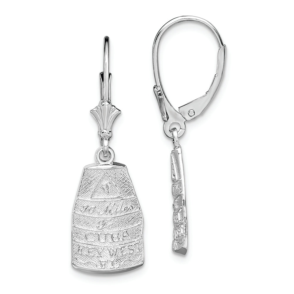 Sterling Silver Polished Key West,FL Leverback Earrings