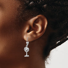 Load image into Gallery viewer, Sterling Silver Polished Palm Tree Leverback Earrings
