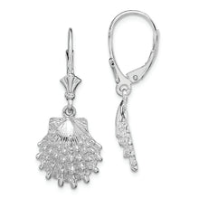 Load image into Gallery viewer, Sterling Silver Polished Lions Paw Shell Leverback Earrings
