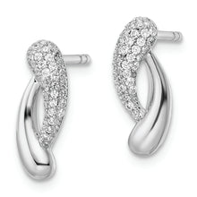Load image into Gallery viewer, Sterling Silver Rhodium-plated CZ Post Earrings
