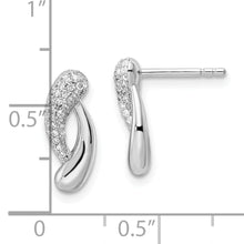 Load image into Gallery viewer, Sterling Silver Rhodium-plated CZ Post Earrings
