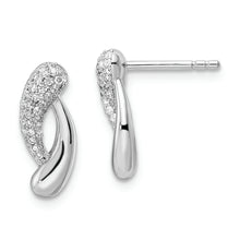 Load image into Gallery viewer, Sterling Silver Rhodium-plated CZ Post Earrings

