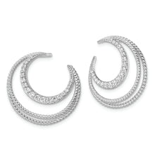 Load image into Gallery viewer, Sterling Silver Rhodium-plated CZ Fancy Post Earrings
