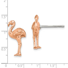 Load image into Gallery viewer, Sterling Silver Rose Gold-plated Flamingo Post Earrings
