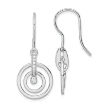 Load image into Gallery viewer, Sterling Silver RH Polished CZ Dangle Earrings

