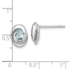 Load image into Gallery viewer, Sterling Silver Rh-plated Sky Blue Topaz Oval Post Earrings
