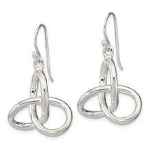 Load image into Gallery viewer, Sterling Silver Polished Knot Dangle Shephard Hook Earrings

