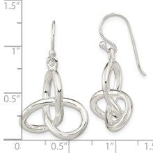 Load image into Gallery viewer, Sterling Silver Polished Knot Dangle Shephard Hook Earrings
