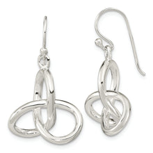 Load image into Gallery viewer, Sterling Silver Polished Knot Dangle Shephard Hook Earrings
