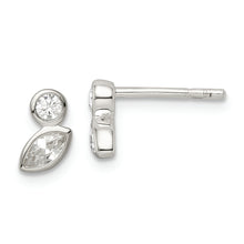 Load image into Gallery viewer, Sterling Silver Polished CZ Post Earrings
