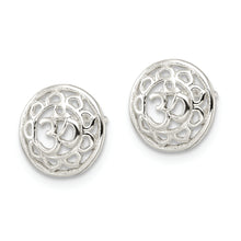 Load image into Gallery viewer, Sterling Silver Filigree Om Spirituality Post Earrings
