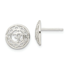 Load image into Gallery viewer, Sterling Silver Filigree Om Spirituality Post Earrings

