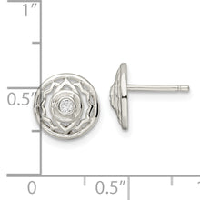 Load image into Gallery viewer, Sterling Silver CZ Third Eye Chakra Filigree Post Earrings
