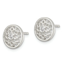 Load image into Gallery viewer, Sterling Silver CZ Crown Chakra Post Earrings
