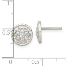 Load image into Gallery viewer, Sterling Silver CZ Crown Chakra Post Earrings
