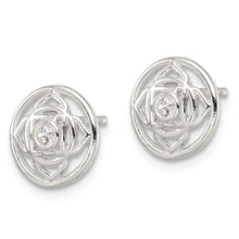 Load image into Gallery viewer, Sterling Silver CZ Root Chakra Filigree Post Earrings
