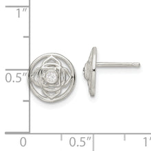 Load image into Gallery viewer, Sterling Silver CZ Root Chakra Filigree Post Earrings
