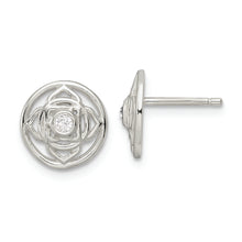 Load image into Gallery viewer, Sterling Silver CZ Root Chakra Filigree Post Earrings
