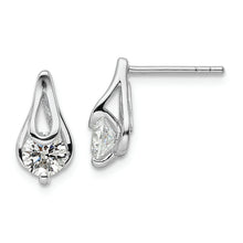 Load image into Gallery viewer, Sterling Silver Rhodium-plated CZ Post Earrings
