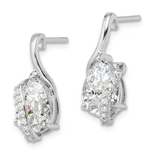 Load image into Gallery viewer, Sterling Silver Rhodium-plated Overlap Teardrop CZ Post Earrings
