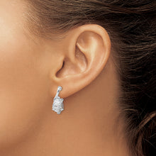 Load image into Gallery viewer, Sterling Silver Rhodium-plated Overlap Teardrop CZ Post Earrings
