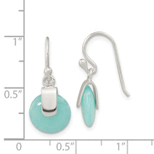 Load image into Gallery viewer, Sterling Silver Imitation Turquoise Circle Earrings
