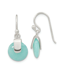 Load image into Gallery viewer, Sterling Silver Imitation Turquoise Circle Earrings
