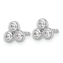 Load image into Gallery viewer, Sterling Silver RH Polished CZ Post Earrings
